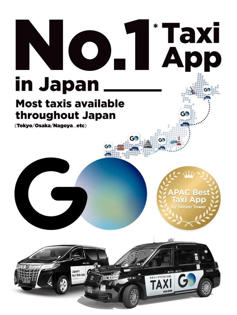 No.1 Taxi App in Japan. Most taxis available throughout Japan,Tokyo/Osaka/Nagoya...etc