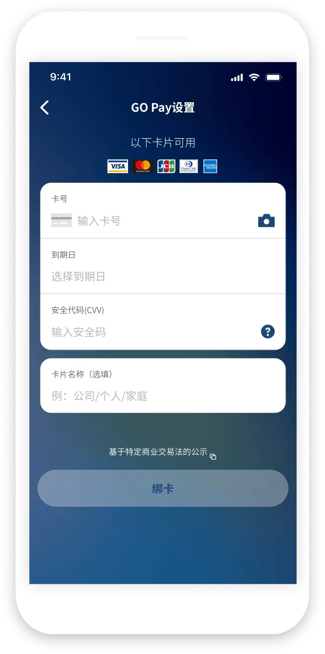 设置GO Pay