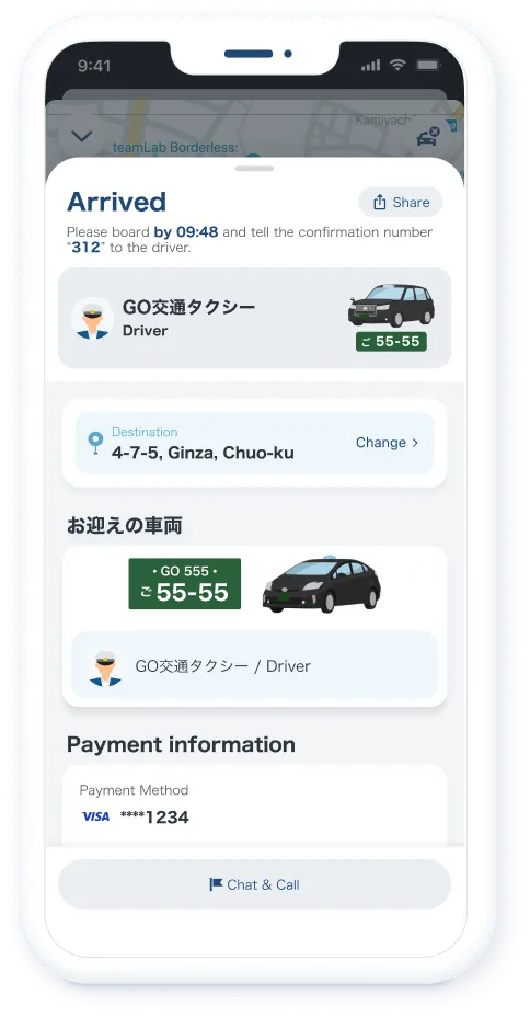 Taxi vehicle dispatch number