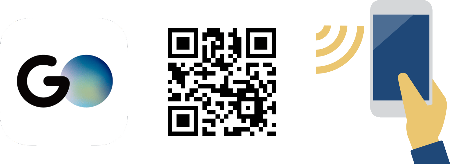 Scan to download the GO taxi app via App Store or Google Play.
