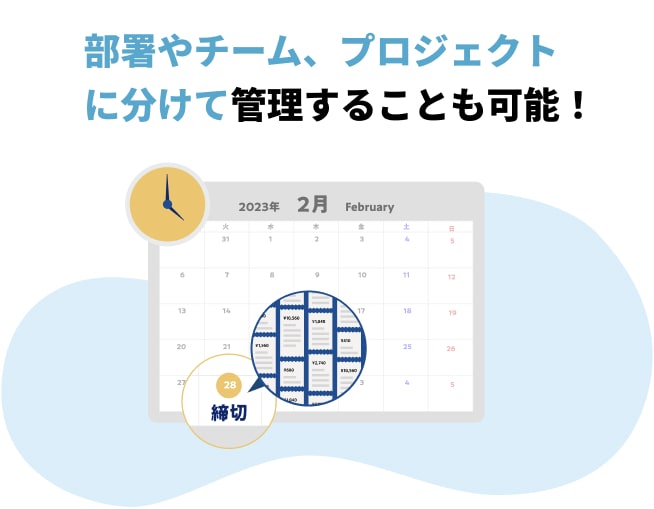 部署やチーム、プロジェクトに分けて管理することも可能！