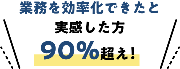 業務を効率化できたと実感した方90％超え！