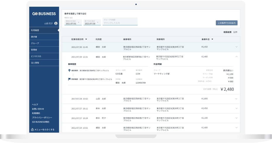 タクシー利用状況の可視化