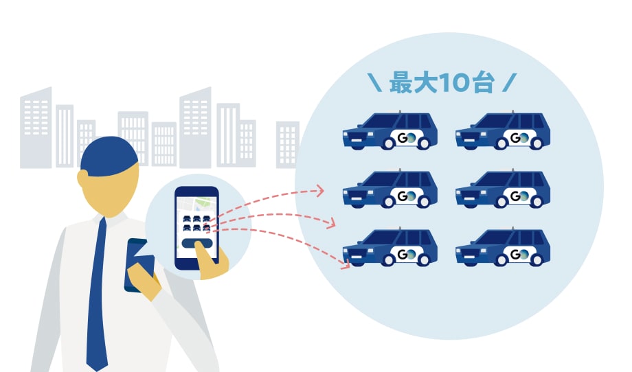 10台までの複数台配車が可能に
