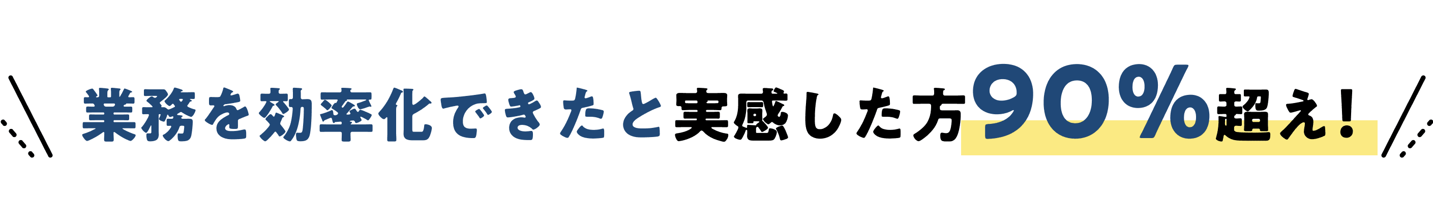 業務を効率化できたと実感した方90％超え！